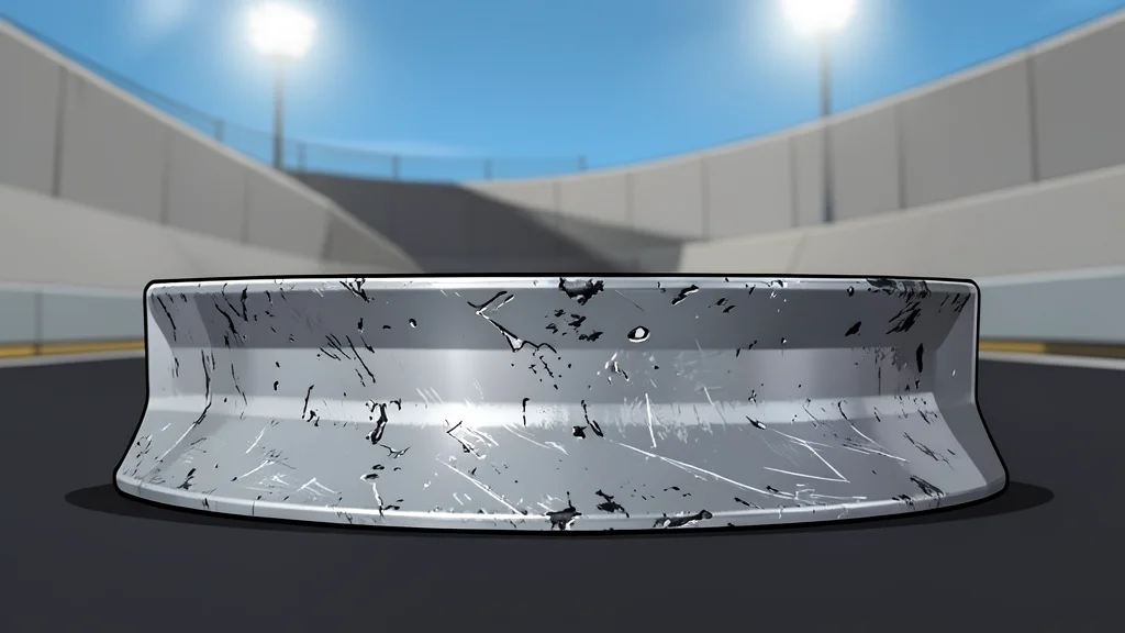 A short, steeply banked oval racetrack with high concrete walls and a dark asphalt surface under bright stadium lights.
