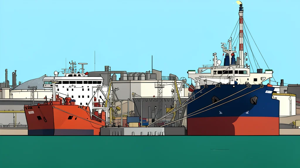 A large oil tanker navigating through a narrow, rocky strait with steep cliffs on either side