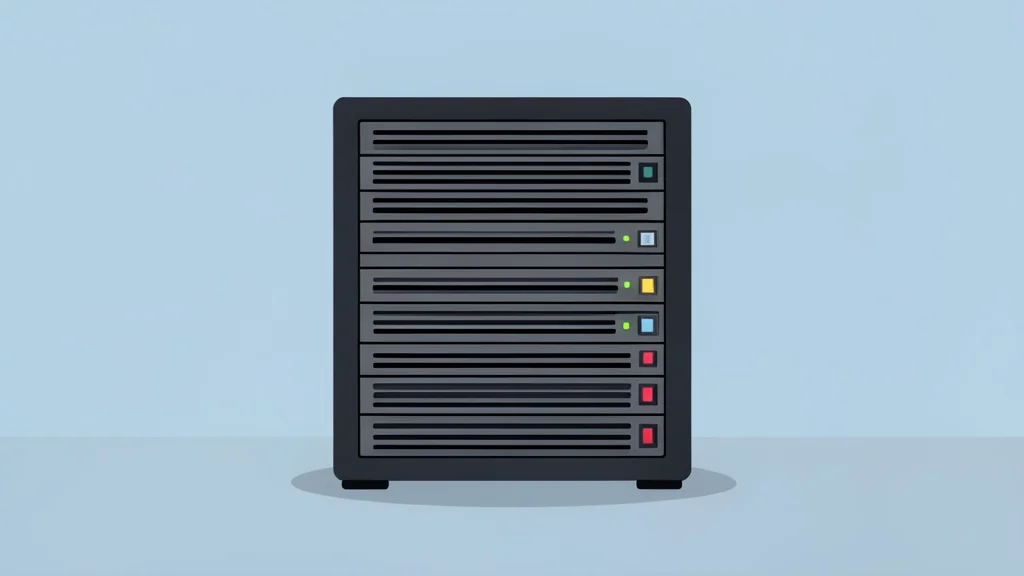 A modern server rack standing in a clean data center aisle