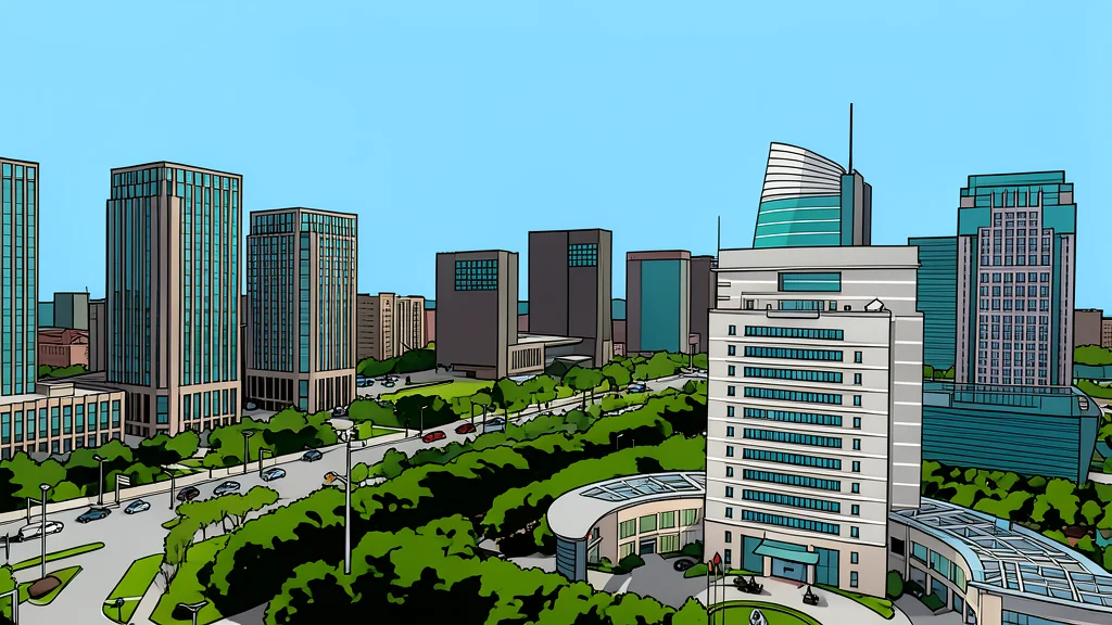 A modern glass office building facade with reflective windows
