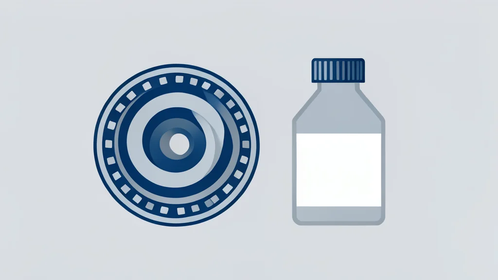 A flat vector illustration of a roll of photographic film and a bottle of chemical developer solution.
