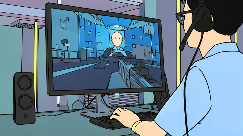 A sleek, rectangular computer monitor with a glossy black screen sitting on a wooden desk
