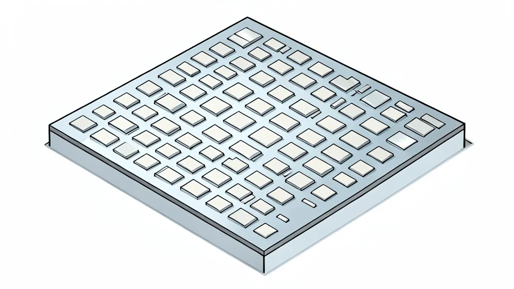 A cluster of microchips resting on a dark surface