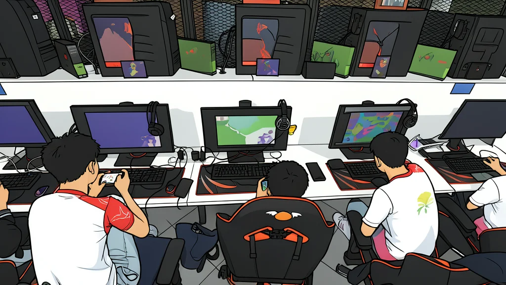A row of colorful gaming controllers resting on a wooden table