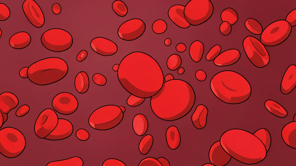 A red blood cell floating in a clear liquid