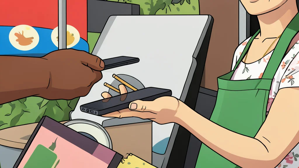 A smartphone lying flat on a wooden table next to a credit card