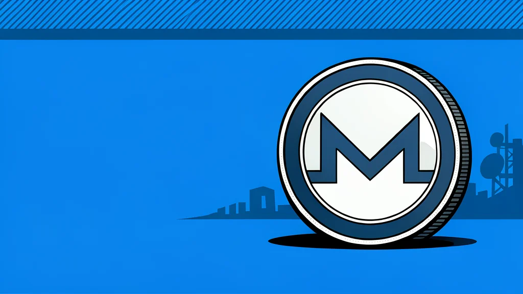 A digital coin with a stylized M symbol resting on a dark surface