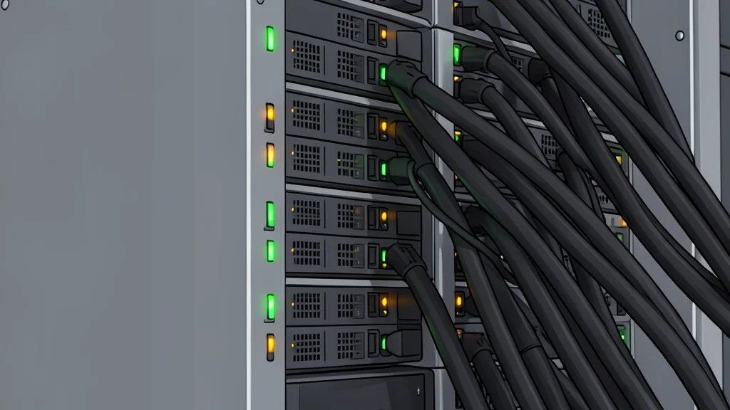 A digital representation of a corporate bond certificate floating above a server rack