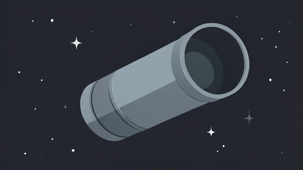 A large cylindrical space telescope with a wide aperture floating in the dark vacuum of space, surrounded by scattered stars.