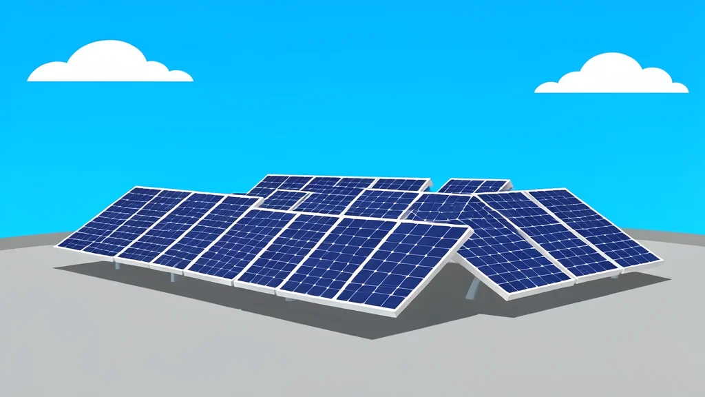 A cluster of solar panels installed on a flat rooftop under a bright blue sky