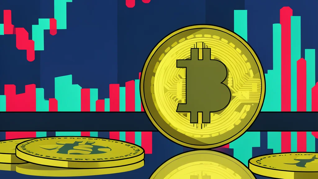 A digital coin resting on a reflective glass surface