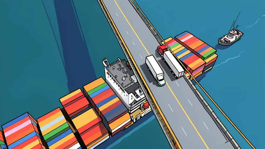 A large container ship loaded with stacked shipping containers sailing on the open ocean