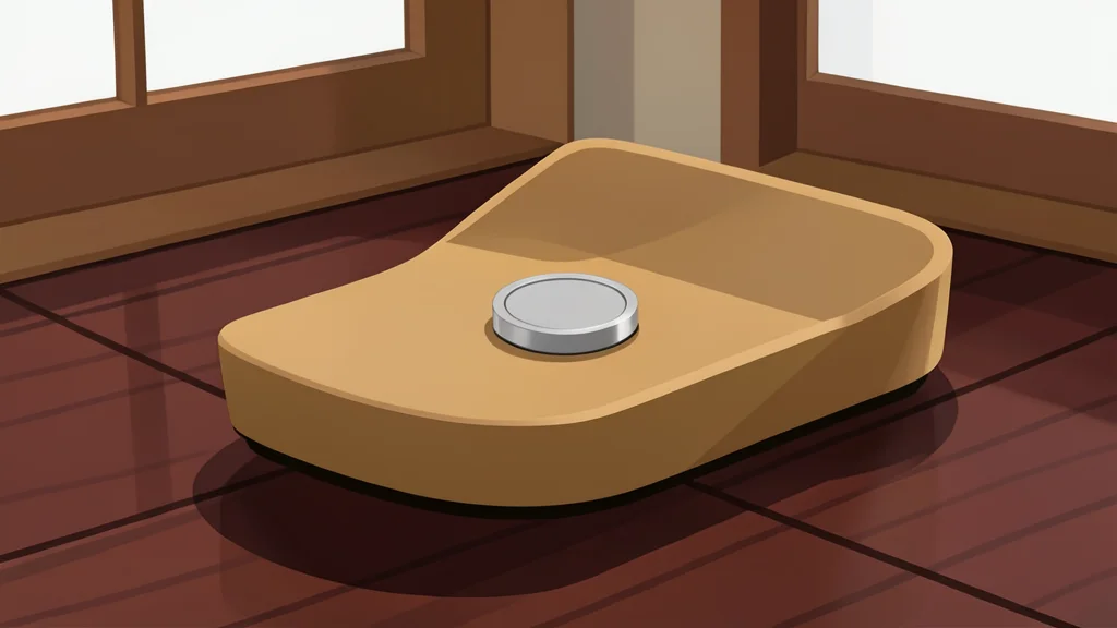 A traditional Japanese coin resting on a smooth wooden surface next to a Singapore dollar coin