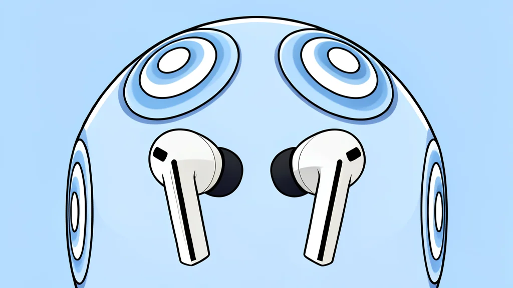 A pair of wireless earbuds resting on a wooden surface