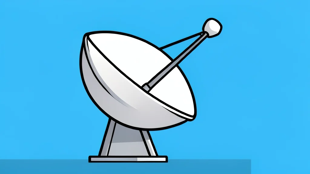 A satellite dish antenna pointing towards the sky