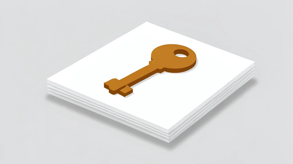 A wooden house key resting on a stack of white paper documents