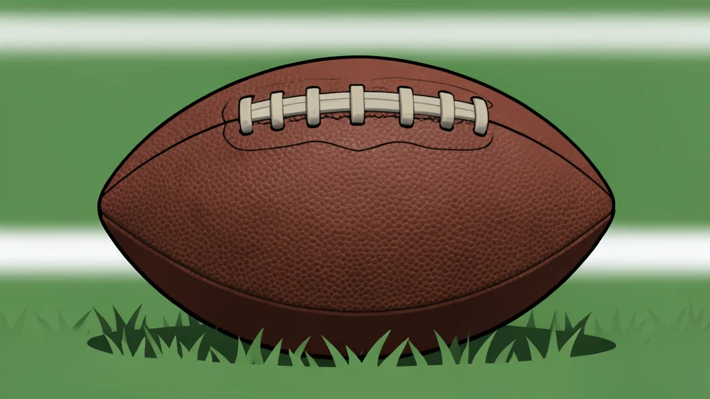 A grassy football field with white yard lines stretching into the distance under a clear sky