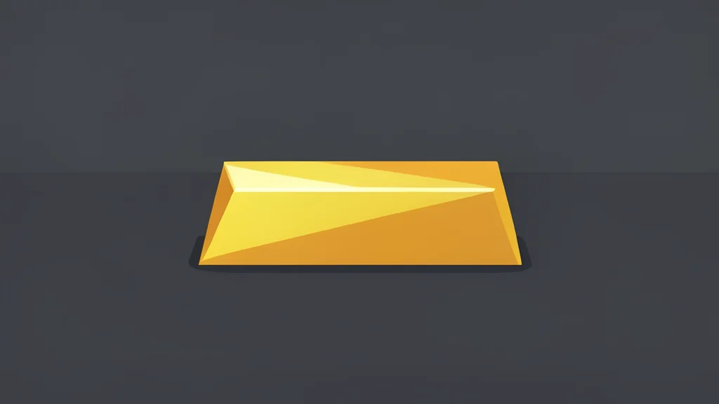 A polished, reflective gold bar resting on a dark surface.