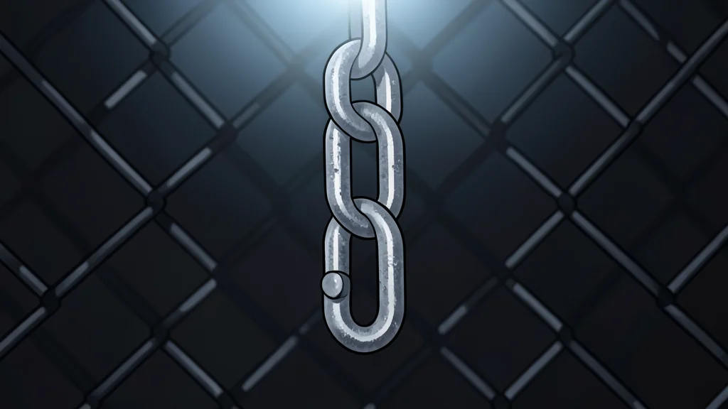 A circular fighting cage with a padded top rail and a single spotlight illuminating the center of the mat