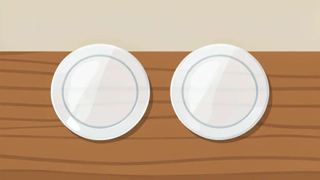 Two glass coins resting on a wooden desk surface