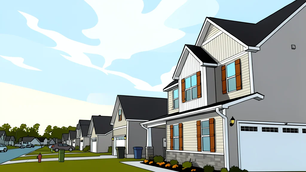 A modern suburban house exterior with a front door and windows