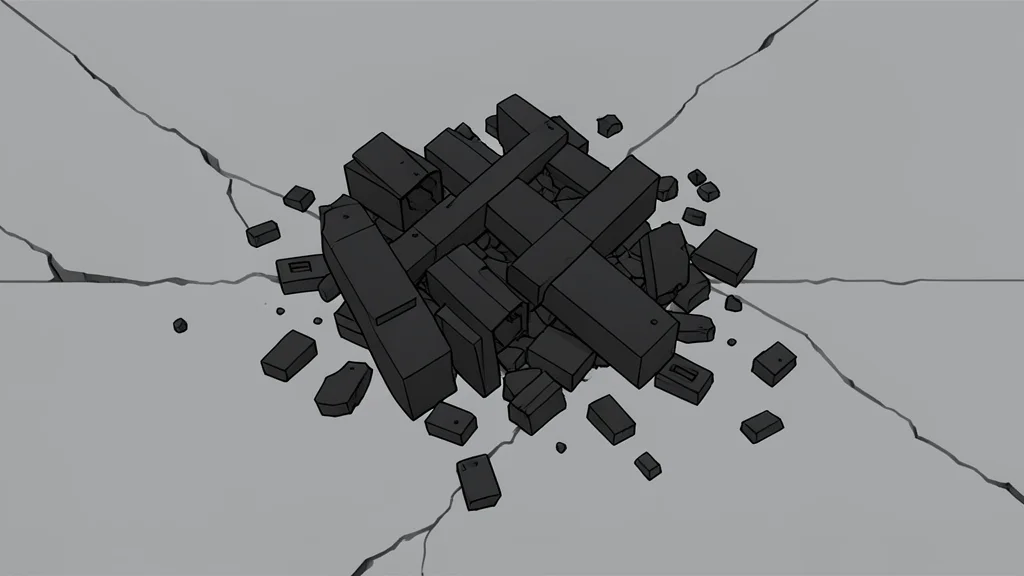 A cluster of dark, metallic drone fragments scattered on a cracked concrete surface
