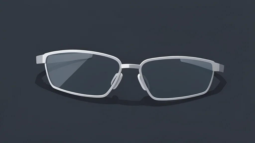 A pair of sleek, futuristic smart glasses resting on a dark surface