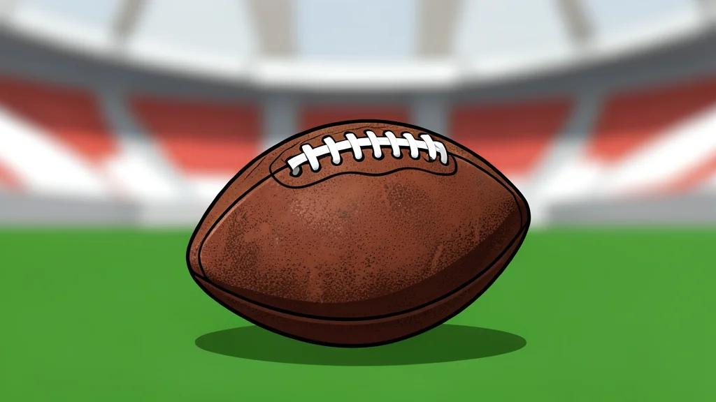 A single football resting on a green grass field