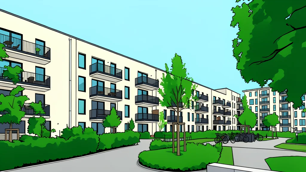 A modern residential apartment building facade with large windows