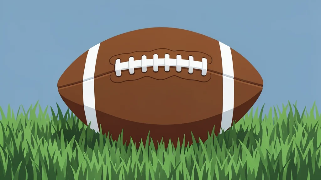 A single football resting on green artificial turf
