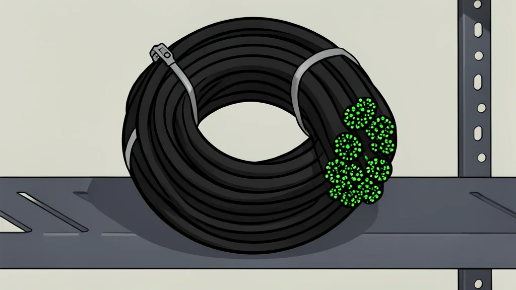 A dense cluster of black network switches with glowing green status lights and bundled fiber optic cables