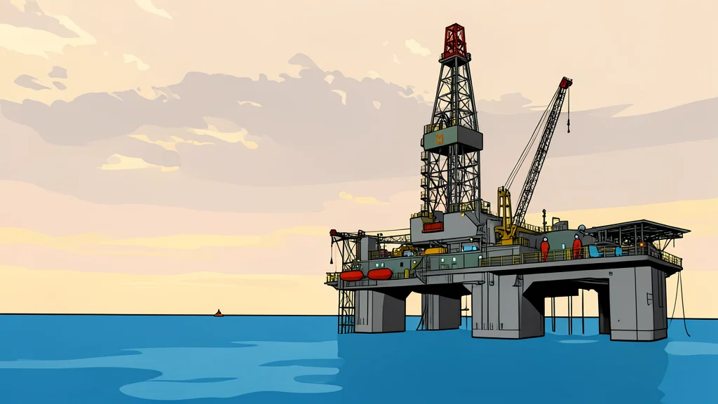A large industrial oil refinery with tall distillation towers and piping against a clear sky