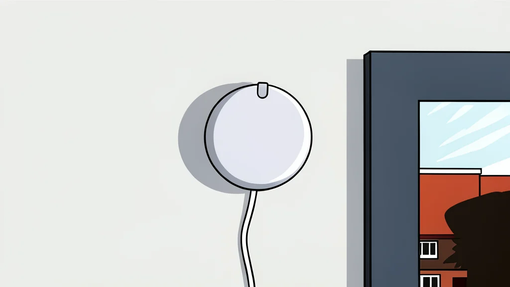 A small white circular sensor device mounted on a wall bracket