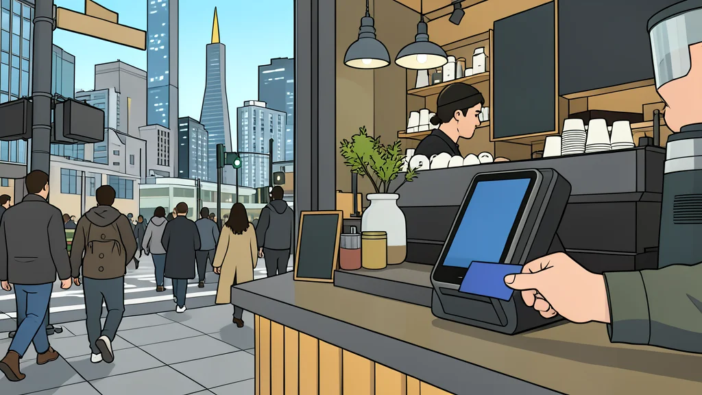 A modern mobile payment terminal with a card reader slot