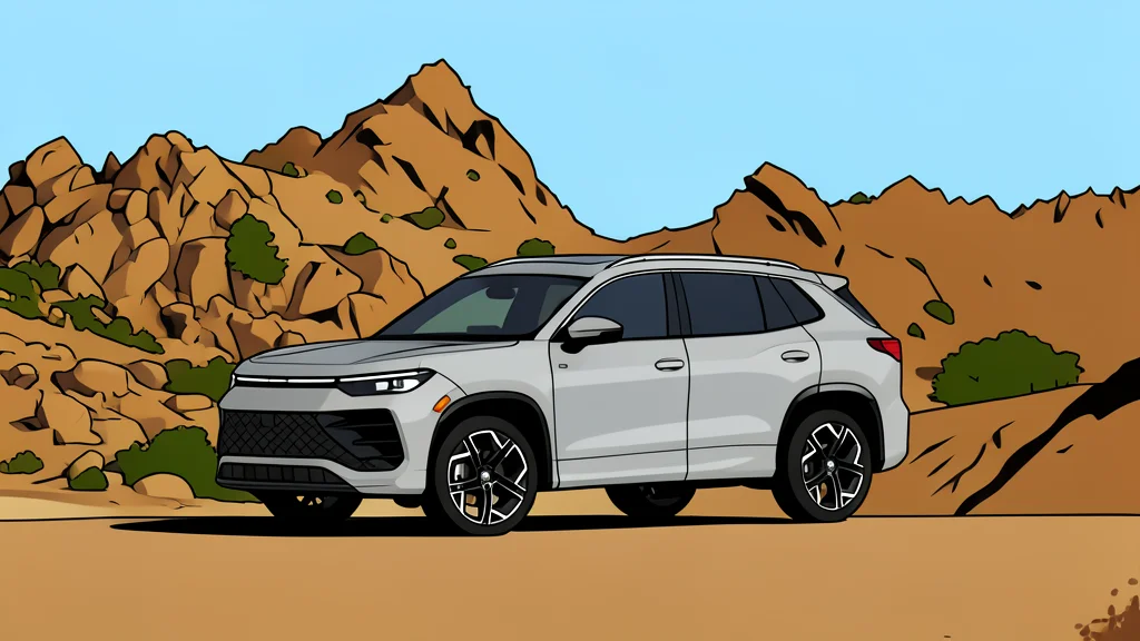 A modern compact SUV parked on a quiet suburban street