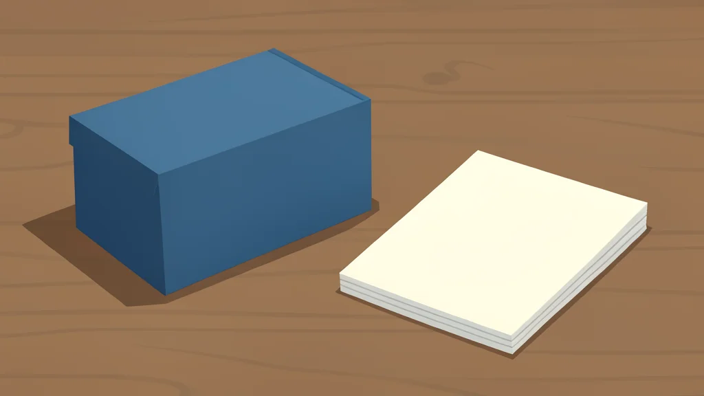 A ballot box and a stack of voting papers on a wooden table