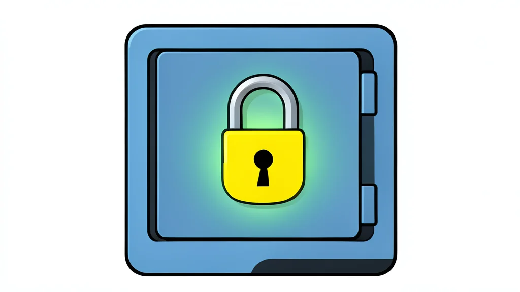 A digital vault with a glowing lock mechanism