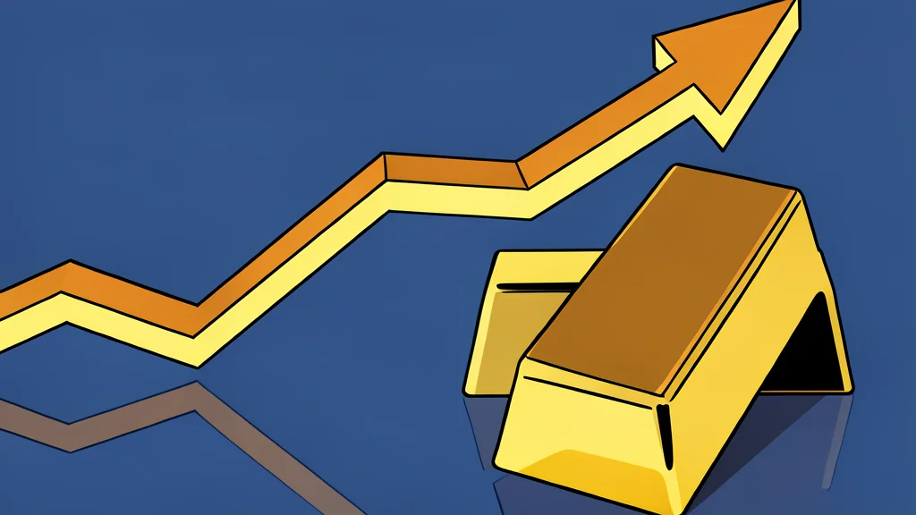 A single polished gold bar resting on a dark textured surface