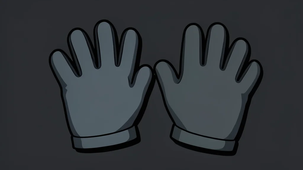 A pair of thick, padded hand gloves resting on a dark canvas surface