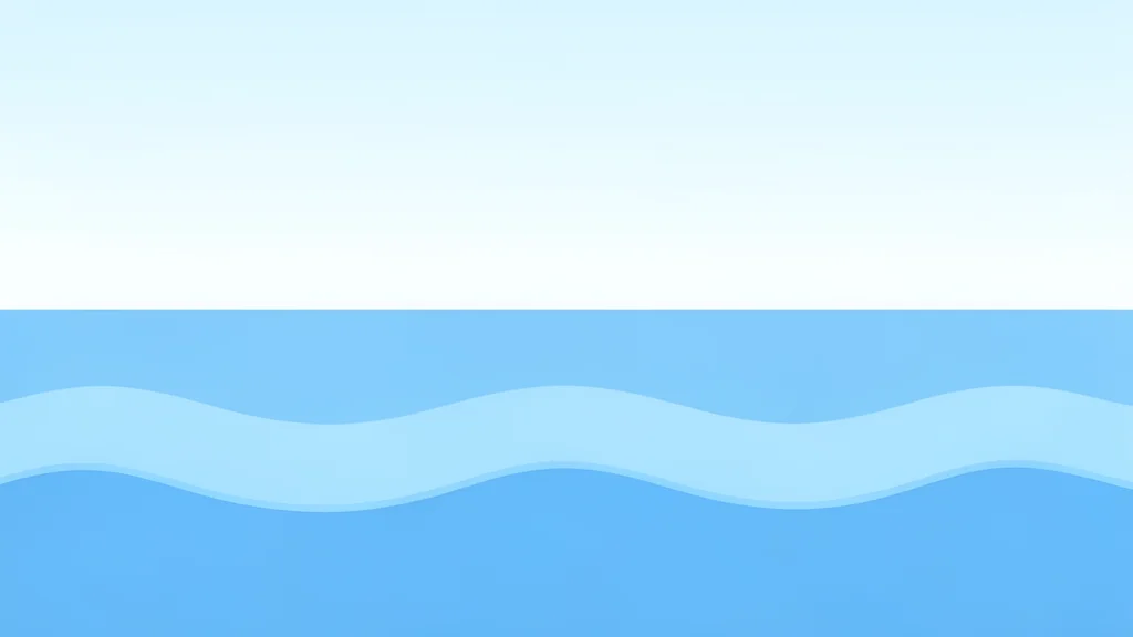 A calm stretch of blue ocean water with gentle waves and a distant horizon line