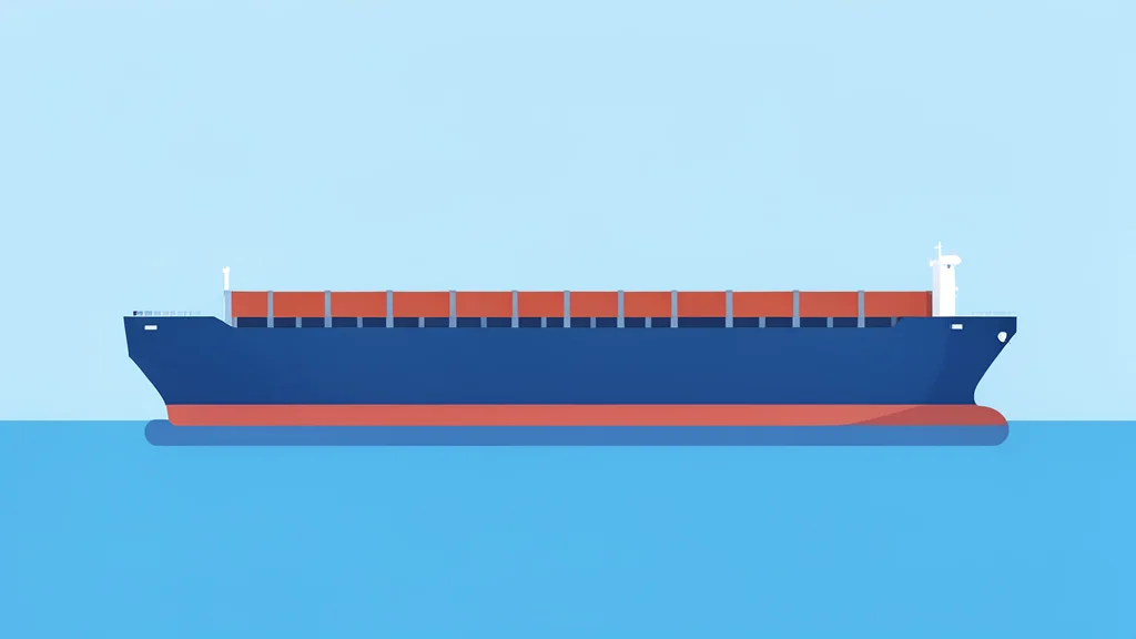 A large cargo ship hull floating on calm blue water