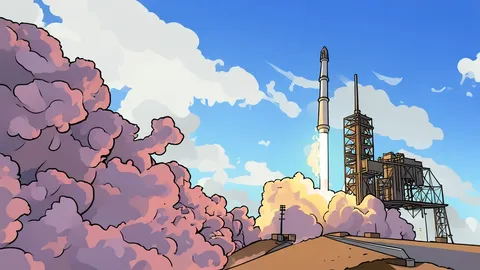 A stylized satellite orbiting a blue planet