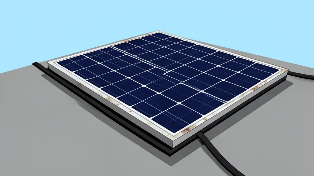 A flat rooftop covered with a grid of dark solar panels under a clear blue sky