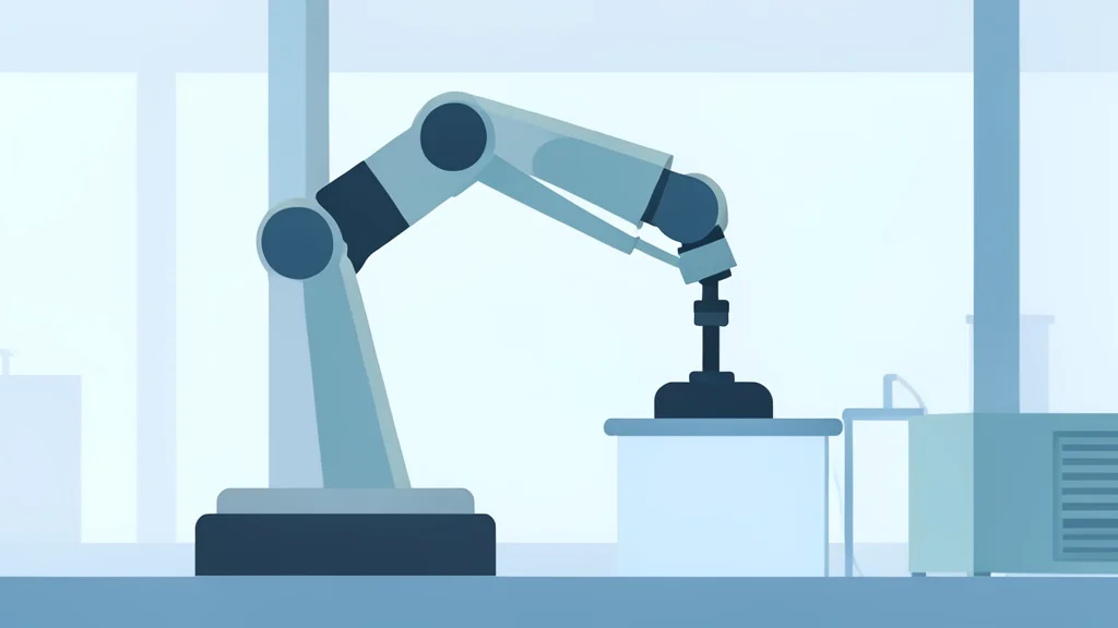 A sleek robotic arm manipulating a component in a clean industrial setting