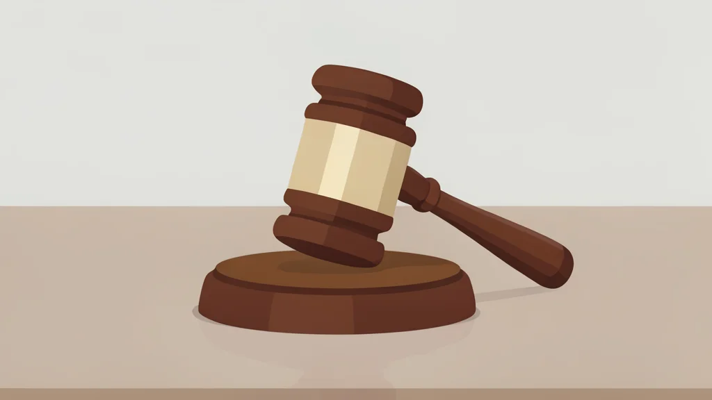 A wooden gavel resting on a polished desk surface