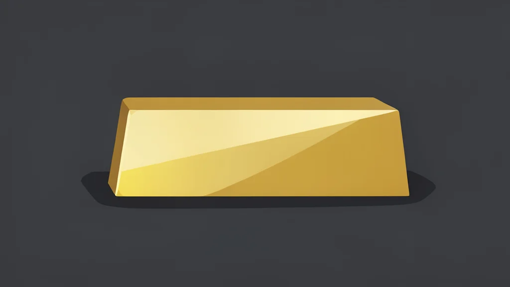 A polished, reflective gold bar resting on a dark surface