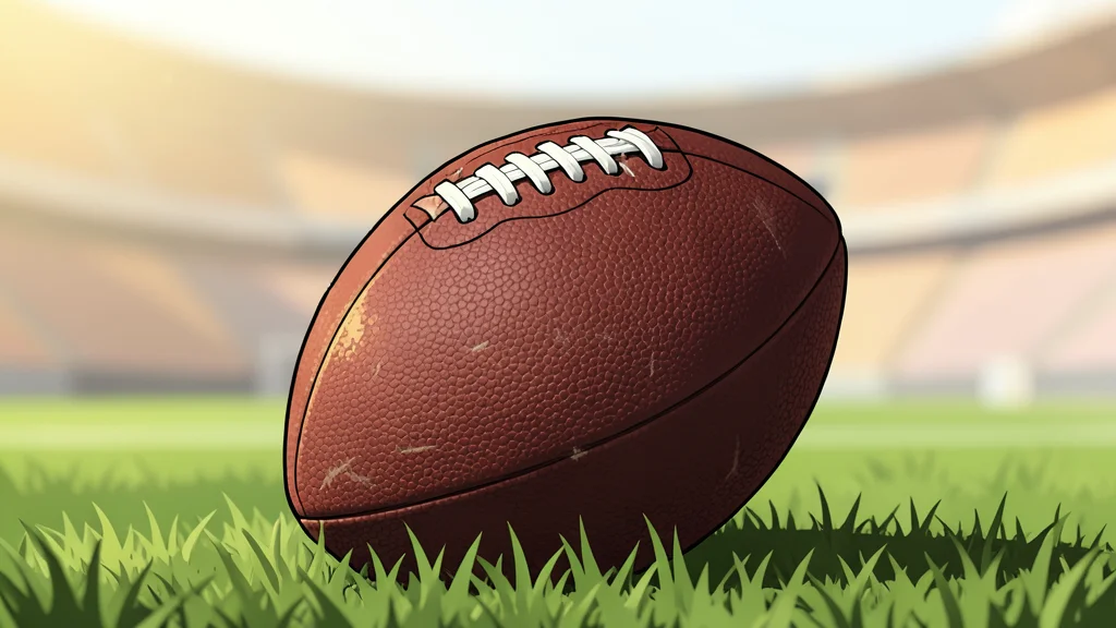 A football helmet resting on green grass