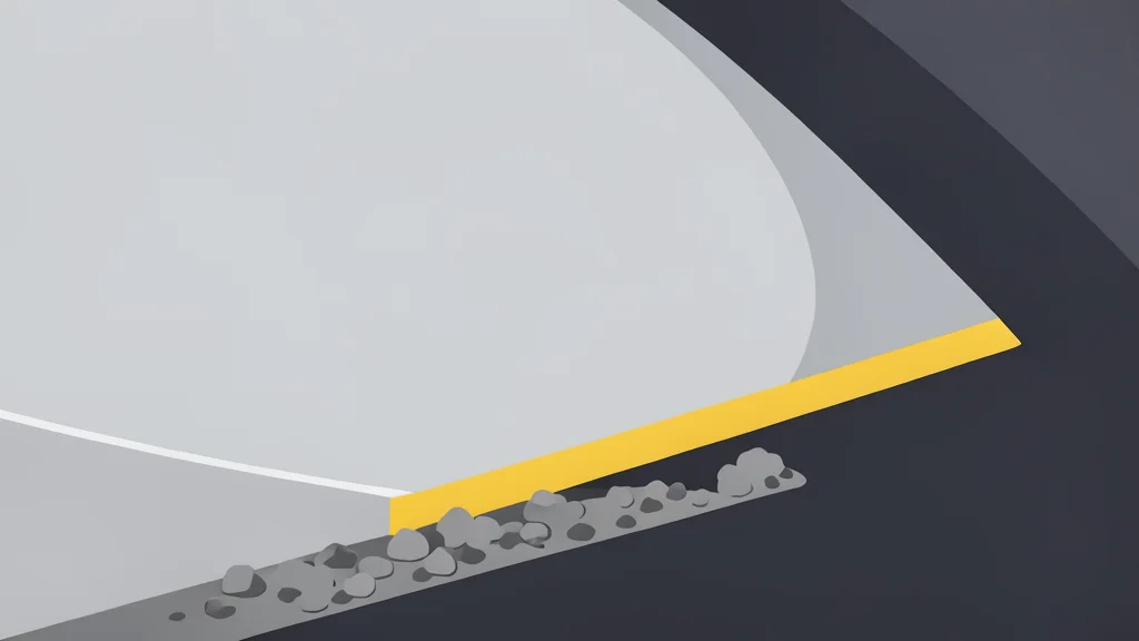 A short oval racetrack with a steeply banked concrete wall and a gravel runoff area