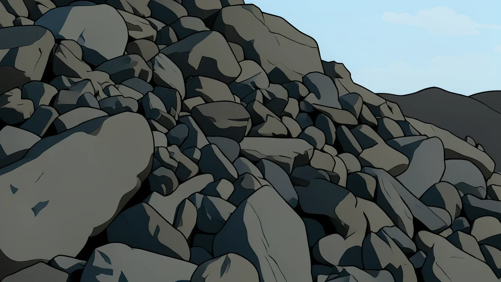 A pile of black coal chunks next to a natural gas pipeline