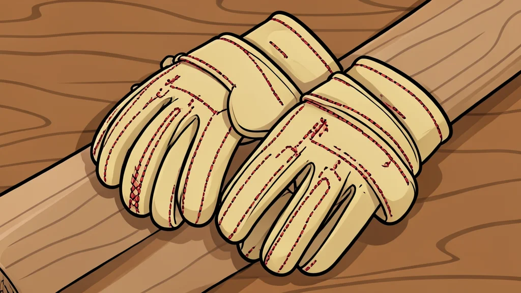 A red cricket ball resting on green grass near a wooden stumps set